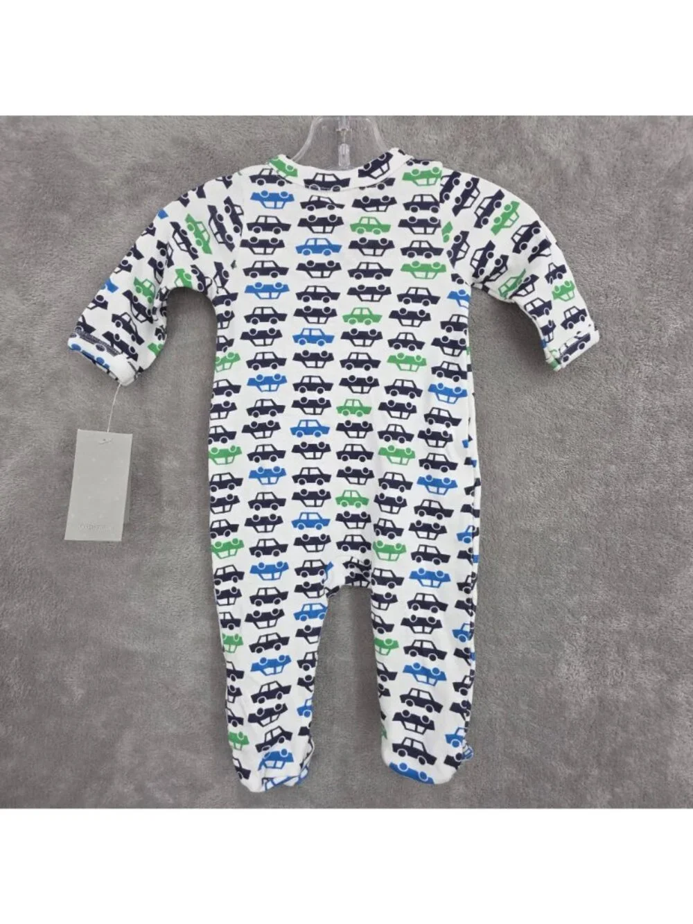 Nordstrom Newborn One Piece Bodysuit Cars Blue Green Snap Close Cotton Baby New
